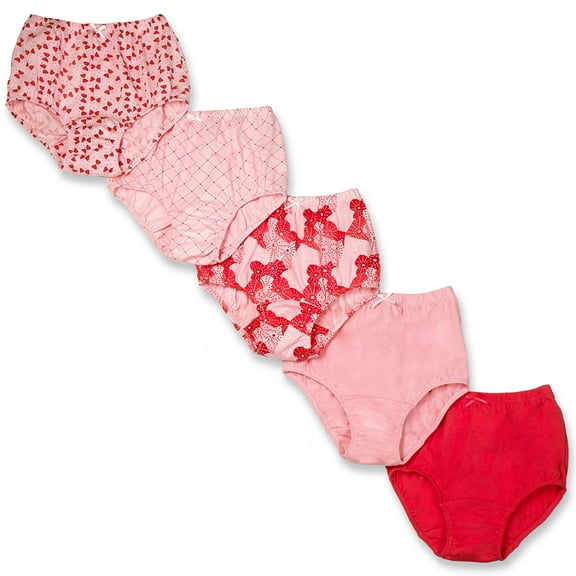 Valair Kids' Cotton Underwear Panties 5-Pack - Soft, Full-Cut Briefs for Little and Teen Girls