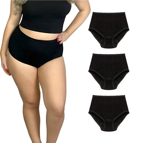 Valair Women's Full Cut Soft Cotton Brief Panty - Pack of 3 - Various Colors