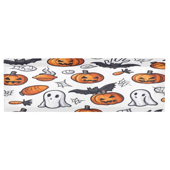 Valance 54x18In Kitchen Curtain Living Room Curtain Bedroom Curtain Balcony Door Curtain Utility Room Curtain Halloween Pumpkins and Ghosts