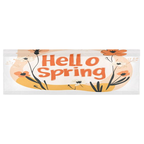 Valance 54x18In Kitchen Curtain Living Room Curtain Bedroom Curtain Balcony Door Curtain Utility Room Curtain Hello Spring Pattern