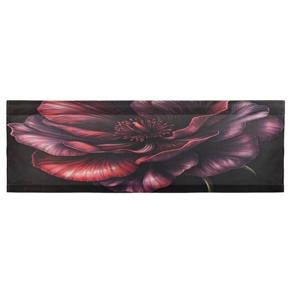 Valance 54x18In Kitchen Curtain Living Room Curtain Bedroom Curtain Balcony Door Curtain Utility Room Curtain Large Crimson Flowers