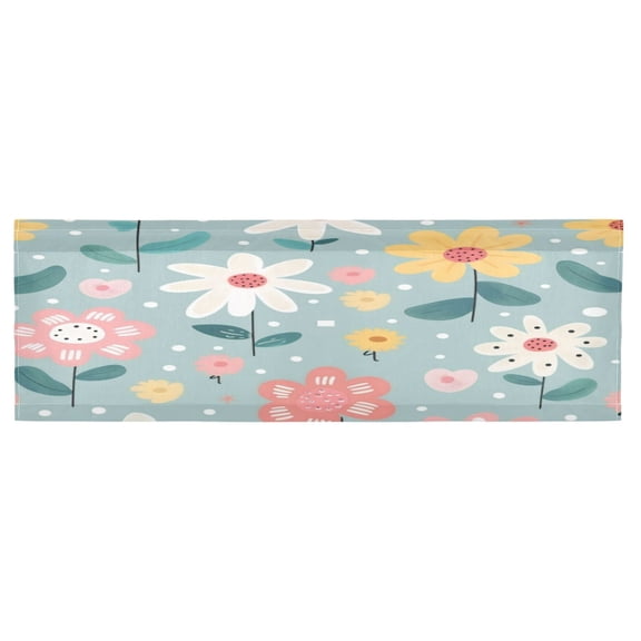 Valance 54x18In Kitchen Curtain Living Room Curtain Bedroom Curtain Balcony Door Curtain Utility Room Curtain Stick Figure Flower