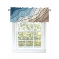 thumbnail image 1 of Valance Curtain Blue Brown Modern Geometric Kitchen Curtain for Window Ombre Blue Abstract Rod Pocket Curtain Valance Window Treatment for Kitchen Bathroom Dining Room 1 Panel 54x18inch, 1 of 9