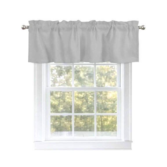 Valance Curtain Gray Kitchen Curtain for Window Simple Style Rod Pocket Curtain Valance Window Treatment for Kitchen Bathroom Dining Room 1 Panel 54x18inch