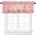 thumbnail image 1 of Valance Curtain Love Flower Pink Plaid Kitchen Window s Home Decoration Short for Living Room Bedroom Small Drapes Cortinas, 1 of 4