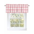 thumbnail image 1 of Valance Curtain Romantic Love Kitchen Curtain for Window Pink Buffalo Check Plaid Rod Pocket Curtain Valance Window Treatment for Kitchen Bathroom Dining Room 1 Panel 54x18inch, 1 of 9
