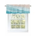 thumbnail image 1 of Valance Curtain Teal Blue Ocean Waves Kitchen Curtain for Window Ombre Beach Rod Pocket Curtain Valance Window Treatment for Kitchen Bathroom Dining Room 1 Panel 54x18inch, 1 of 9