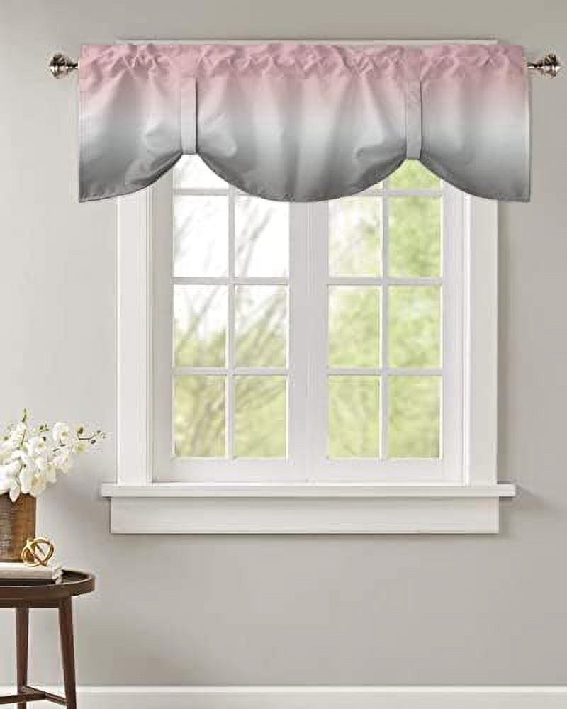 Valance Curtain for Kitchen Windows/Living Room/Bedroom/Cafe Blush Pink ...