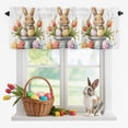 thumbnail image 1 of Valance Curtains for Kitchen Windows Cartoon Easter Egg Bunny on White Rod Pocket Valance Spring Leaves Flower Short Window Curtain Topper for Bedroom Living Room Bathroom 54x18in,1&nbsp;Panel, 1 of 9