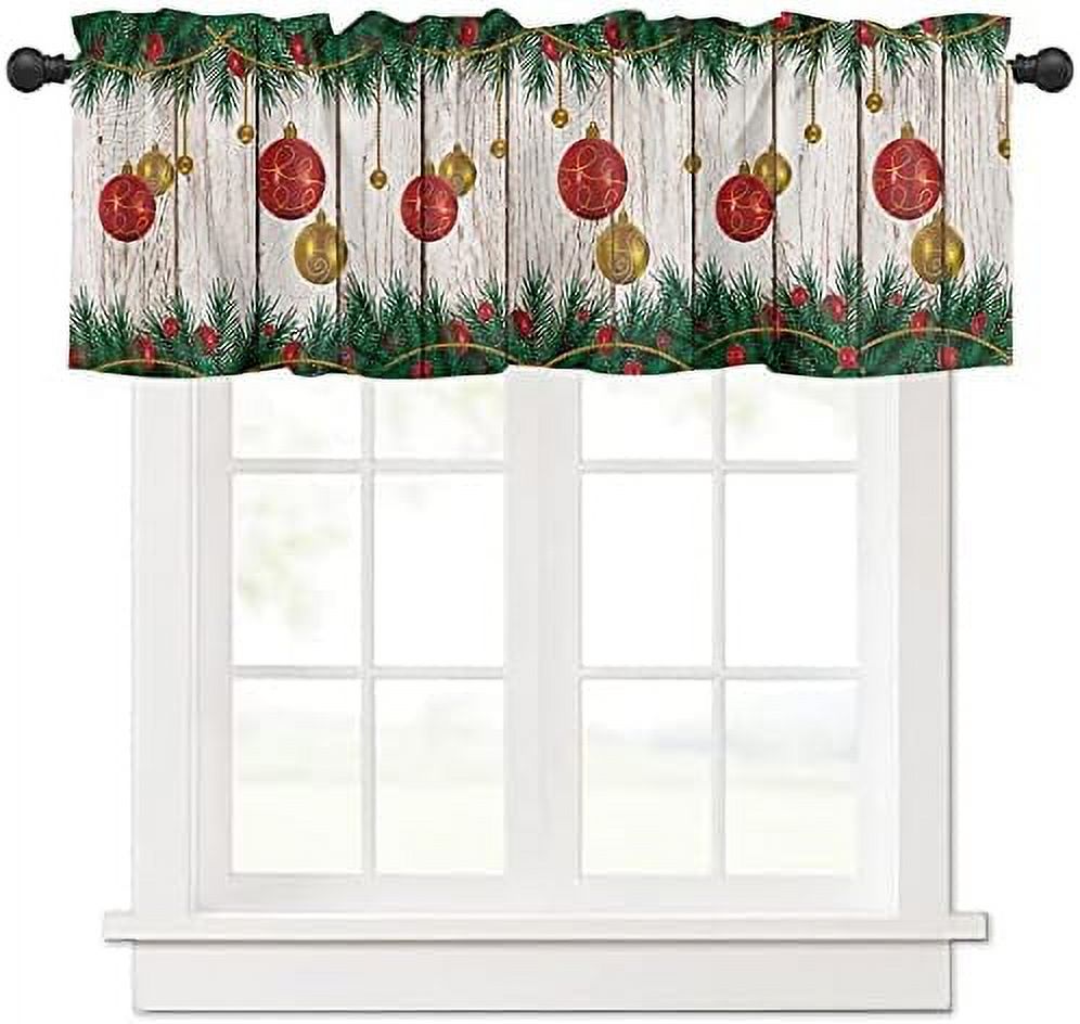 Valance Curtains for Kitchen Windows Christmas Holly Berry Window