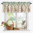 thumbnail image 1 of Valance Curtains for Kitchen Windows Easter Bunny Gradient Leaves Rod Pocket Valance Spring Foliage Retro Linen Short Window Curtain Topper for Bedroom Living Room Bathroom 42x12in,1&nbsp;Panel, 1 of 9