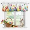 thumbnail image 1 of Valance Curtains for Kitchen Windows Easter Colorful Egg Watercolor on White Rod Pocket Valance Spring Flower Leaf Short Window Curtain Topper for Bedroom Living Room Bathroom 42x12in,1&nbsp;Panel, 1 of 9