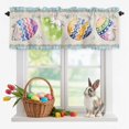 thumbnail image 1 of Valance Curtains for Kitchen Windows Easter Rabbit Egg Flower Butterfly Rod Pocket Valance Retro Linen Blue Checkered Short Window Curtain Topper for Bedroom Living Room Bathroom 42x12in,1&nbsp;Panel, 1 of 9