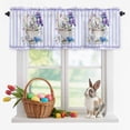 thumbnail image 1 of Valance Curtains for Kitchen Windows Easter Rabbit in Tea Cup Rod Pocket Valance Lilies Purple Stripes Short Window Curtain Topper for Bedroom Living Room Bathroom 54x18in,1&nbsp;Panel, 1 of 9