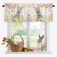 thumbnail image 1 of Valance Curtains for Kitchen Windows Farm Bunny Rabbit Eggs Easter Theme Rod Pocket Valance Spring Floral on Letter Short Window Curtain Topper for Bedroom Living Room Bathroom 42x12in,1&nbsp;Panel, 1 of 9