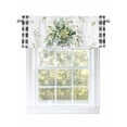 thumbnail image 1 of Valance Curtains for Kitchen Windows Farmhouse Ombre Eucalyptus LeafRod Pocket Valance Black White Buffalo Plaid Short Window Curtain Topper for Bedroom Living Room Bathroom 54x18in, 1 of 9