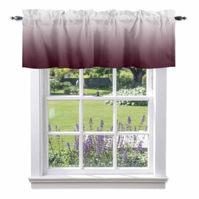 Valance Curtains for Kitchen Windows Gradient Claret and White Color Rod Pocket Valance Minimalist Short Window Curtain Topper for Bedroom Living Room Bathroom 54x18in, 1&nbsp;Pack