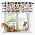 thumbnail image 1 of Valance Curtains for Kitchen Windows Happy Easter Gnome Rabbit Flower Rod Pocket Valance Colorful Eggs Classic Plaid Short Window Curtain Topper for Bedroom Living Room Bathroom 42x12in,1&nbsp;Panel, 1 of 9