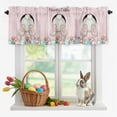 thumbnail image 1 of Valance Curtains for Kitchen Windows Lovely Rabbit Butt on Pink Wood Board Rod Pocket Valance Happy Easter Eggs Short Window Curtain Topper for Bedroom Living Room Bathroom 42x12in,1&nbsp;Panel, 1 of 9