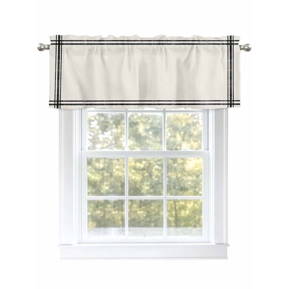 Valance Curtains for Kitchen Windows Modern Minimalism Pure BeigeRod Pocket Valance Cracker Khaki Solid Color Short Window Curtain Topper for Bedroom Living Room Bathroom 54x18in