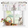 thumbnail image 1 of Valance Curtains for Kitchen Windows Pink Bunny Ear Spring Flower on White Rod Pocket Valance Easter Egg on Branch Short Window Curtain Topper for Bedroom Living Room Bathroom 42x12in,1&nbsp;Panel, 1 of 9