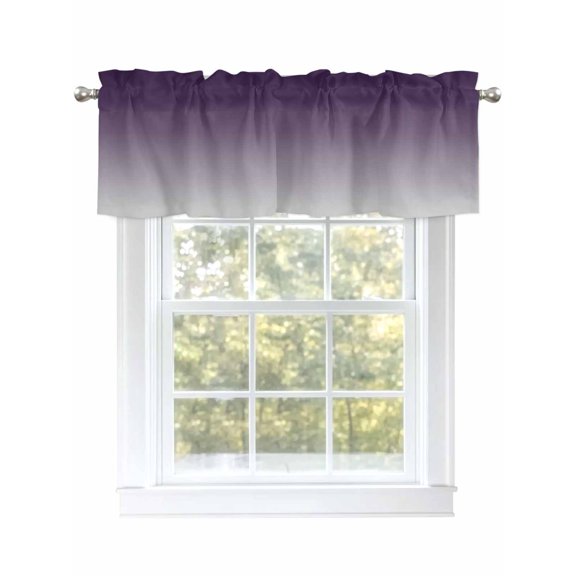 Valance Curtains for Kitchen Windows Purple Grey GradientRod Pocket Valance Gradient Background Purple ThemeShort Window Curtain Topper for Bedroom Living Room Bathroom 54x18in,1 Panel