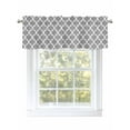 thumbnail image 1 of Valance Curtains for Kitchen Windows Rustic Morocco Lattice PatternRod Pocket Valance Modern Gray Short Window Curtain Topper for Bedroom Living Room Bathroom 42x12in, 1 of 9
