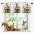 thumbnail image 1 of Valance Curtains for Kitchen Windows Spring Easter Cute Bunny Rod Pocket Valance Watercolor Egg in Basket Short Window Curtain Topper for Bedroom Living Room Bathroom 54x18in,1&nbsp;Panel, 1 of 9