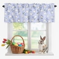 thumbnail image 1 of Valance Curtains for Kitchen Windows Spring Easter White Cute Rabbit Rod Pocket Valance Flower Leaves Light Purple Short Window Curtain Topper for Bedroom Living Room Bathroom 54x18in,1&nbsp;Panel, 1 of 9