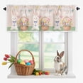 thumbnail image 1 of Valance Curtains for Kitchen Windows Watercolor Easter Eggs Cute Rabbits Rod Pocket Valance Spring Flower Plant Short Window Curtain Topper for Bedroom Living Room Bathroom 54x18in,1&nbsp;Panel, 1 of 9