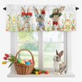 thumbnail image 1 of Valance Curtains for Kitchen Windows Watercolor Easter Rabbit Hat Rod Pocket Valance Spring Flower Leaf Short Window Curtain Topper for Bedroom Living Room Bathroom 54x18in,1&nbsp;Panel, 1 of 9