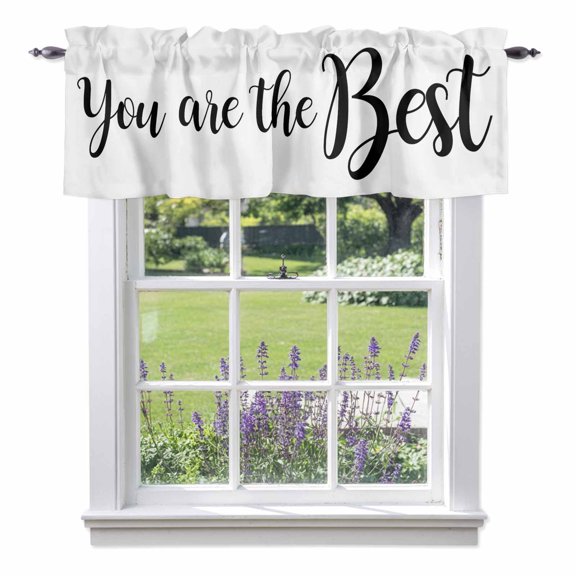 Valance Curtains for Kitchen Windows You Are The Best Quote Rod Pocket Valance Signs Art Positive Quotes Short Window Curtain Topper for Bedroom Living Room Bathroom 42x12in, 1 Pack
