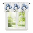 thumbnail image 1 of Valance Curtains for Windows Abstract Flowers Kitchen Curtians Window Treatment Blue Tulips Topper Curtain Rod Pocket Valances for Kitchen Bathroom Living Room 42x18in, 1 of 9
