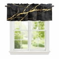 thumbnail image 1 of Valance Curtains for Windows Black Marble Kitchen Curtians Window Treatment Golden Ripple Topper Curtain Rod Pocket Valances for Kitchen Bathroom Living Room 54x18in, 1 of 9