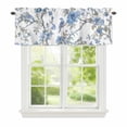 thumbnail image 1 of Valance Curtains for Windows Blue Floral Kitchen Curtians Window Treatment Bird Flower Topper Curtain Rod Pocket Valances for Kitchen Bathroom Living Room 60x18in, 1 of 9
