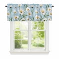 thumbnail image 1 of Valance Curtains for Windows Daisy Floral Kitchen Curtians Window Treatment Butterfly Blue Topper Curtain Rod Pocket Valances for Kitchen Bathroom Living Room 54x18in, 1 of 9