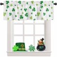 thumbnail image 1 of Valance Curtains for Windows Green Clover St. Patrick''s Day Kitchen Curtains Window Treatment Irish Holiday Decor Gold Coin Lucky Short Curtain Valances for Kitchen Bathroom Living Room, 1 of 6