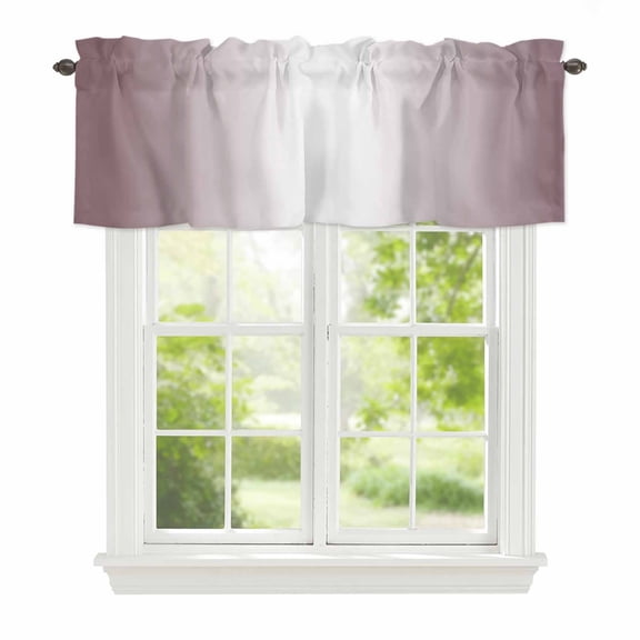 Valance Curtains for Windows Ombre Purple Kitchen Curtians Window Treatment Gradient Color Light Purple Topper Curtain Rod Pocket Valances for Kitchen Bathroom Living Room 42x12in