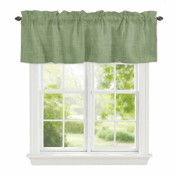 Sage Green Valances for Windows Farmhouse Kitchen Curtains Valances Rod ...