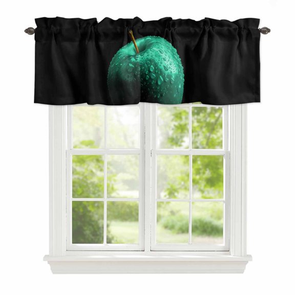 Valance Curtains for Windows Turquoise Fruit Kitchen Curtians Window Treatment Berry Drops Topper Curtain Rod Pocket Valances for Kitchen Bathroom Living Room 42x12in