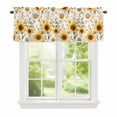 thumbnail image 1 of Valance Curtains for Windows Yellow Sunflower Kitchen Curtians Window Treatment Flowers Leaf Topper Curtain Rod Pocket Valances for Kitchen Bathroom Living Room 60x18in, 1 of 9