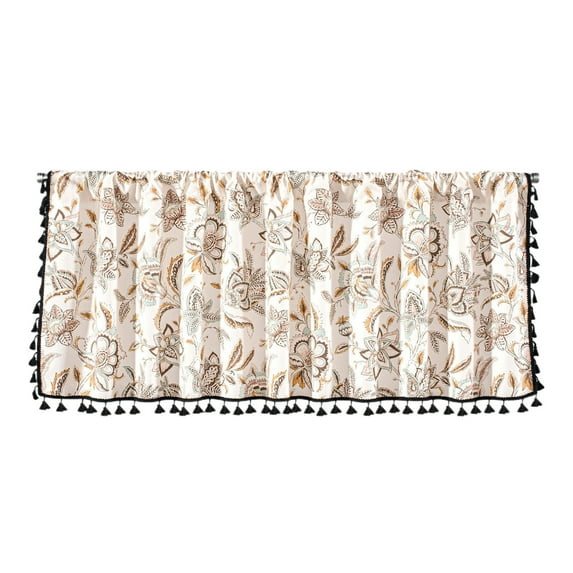 Valance Curtains for Kitchen - Window Light Blocking Short Rod Pocket Curtain Panels for Small Window Bathroom Basement