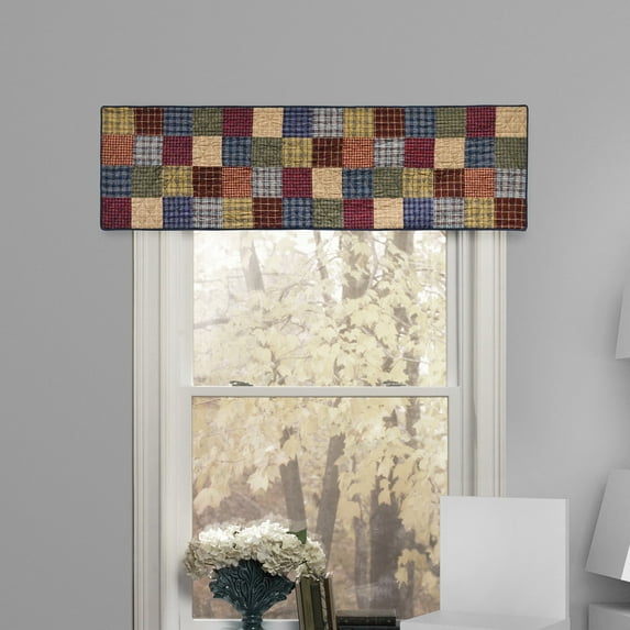Donna Sharp Lakehouse Lodge Runner/Valance Decorative Pieced Cotton Window Treatment Colorful Patchwork