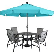 Valance Patio Umbrella for Outdoor Table Market -8 Ribs (7.5FT, Turquoise)