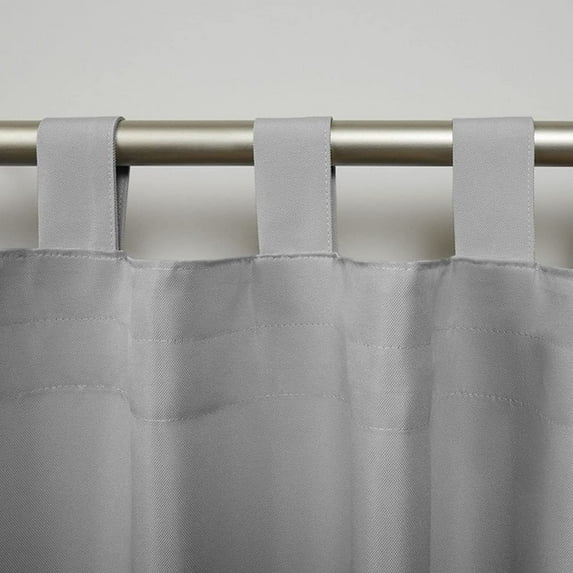 Valance for Small Window- Tab Top Window Blackout Curtains Treatment for Small Window, Living Room, Bathroom, Kitchen (One Panel, 42" W x 12" L) Light Grey Solid