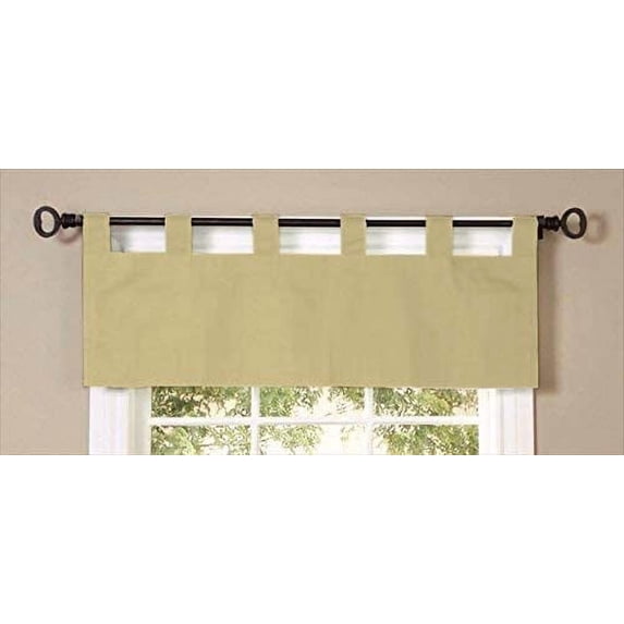 Valance for Small Window- Tab Top Window Blackout Curtains Treatment for Small Window, Living Room, Bathroom, Kitchen (One Panel, 42" W x 14" L) Taupe Solid