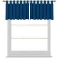 thumbnail image 1 of Valance for Small Window- Tab Top Window Blackout Curtains Treatment for Small Window, Living Room, Bathroom, Kitchen (One Panel, 42" W x 24" L) Royal Blue Solid, 1 of 3