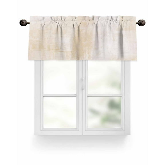 Valance for Windows 42"W x 12"L Cream Abstract Mottled Texture Kitchen Curtains Light Filtering Curtain Valances Rod Pocket Curtains for Bedroom Farmhouse Living Room