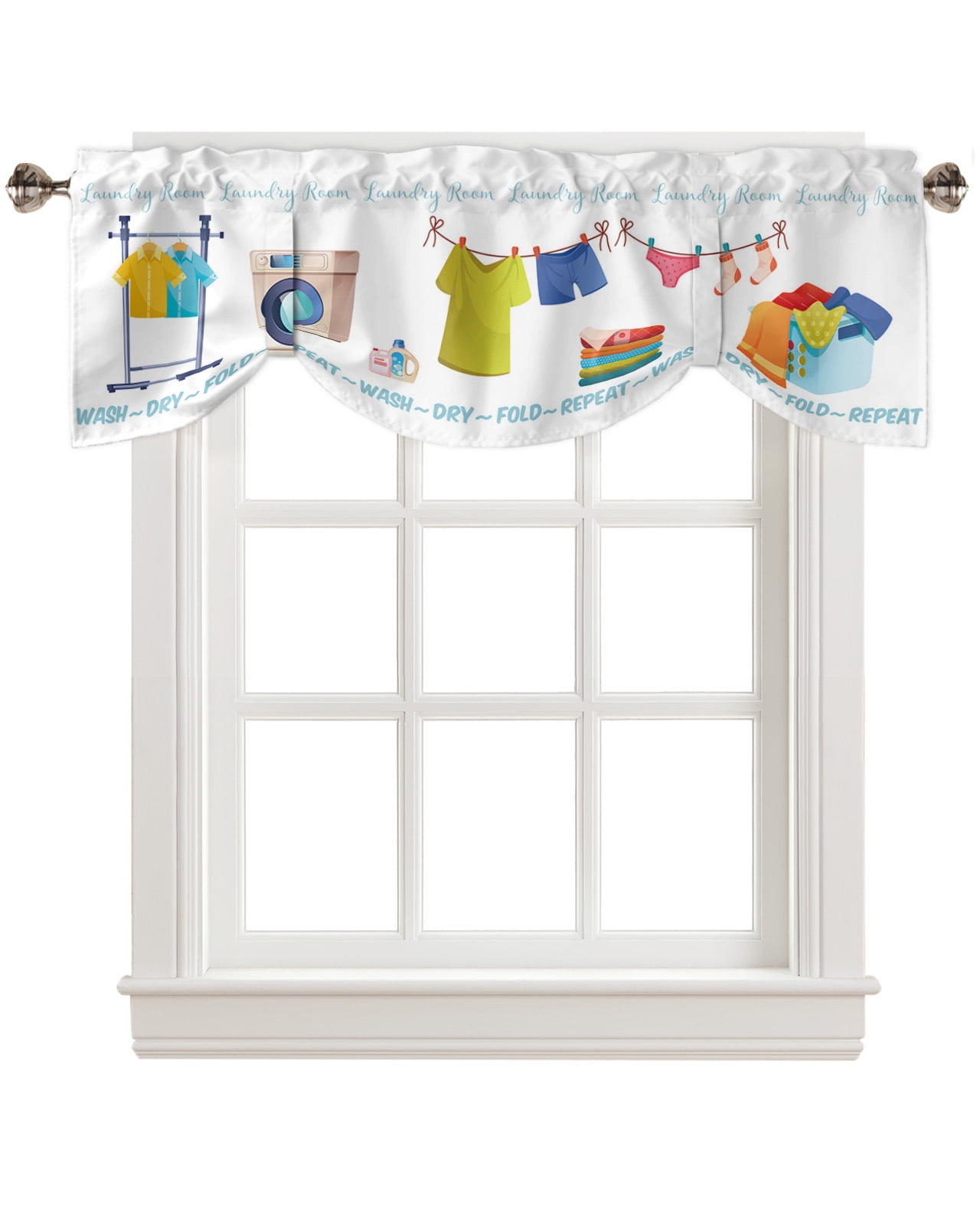 Valance for Windows, Adjustable Valance Small Window Curtains with Tie