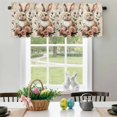 thumbnail image 1 of Valance for Windows,Easter Rabbit Blossom Floral Valances Curtain Rod Pocket Valance for Kitchen Bedroom Living Room Bathroom,Country Watercolor Rose Short Curtains Window Treatment 54x18in, 1 of 9